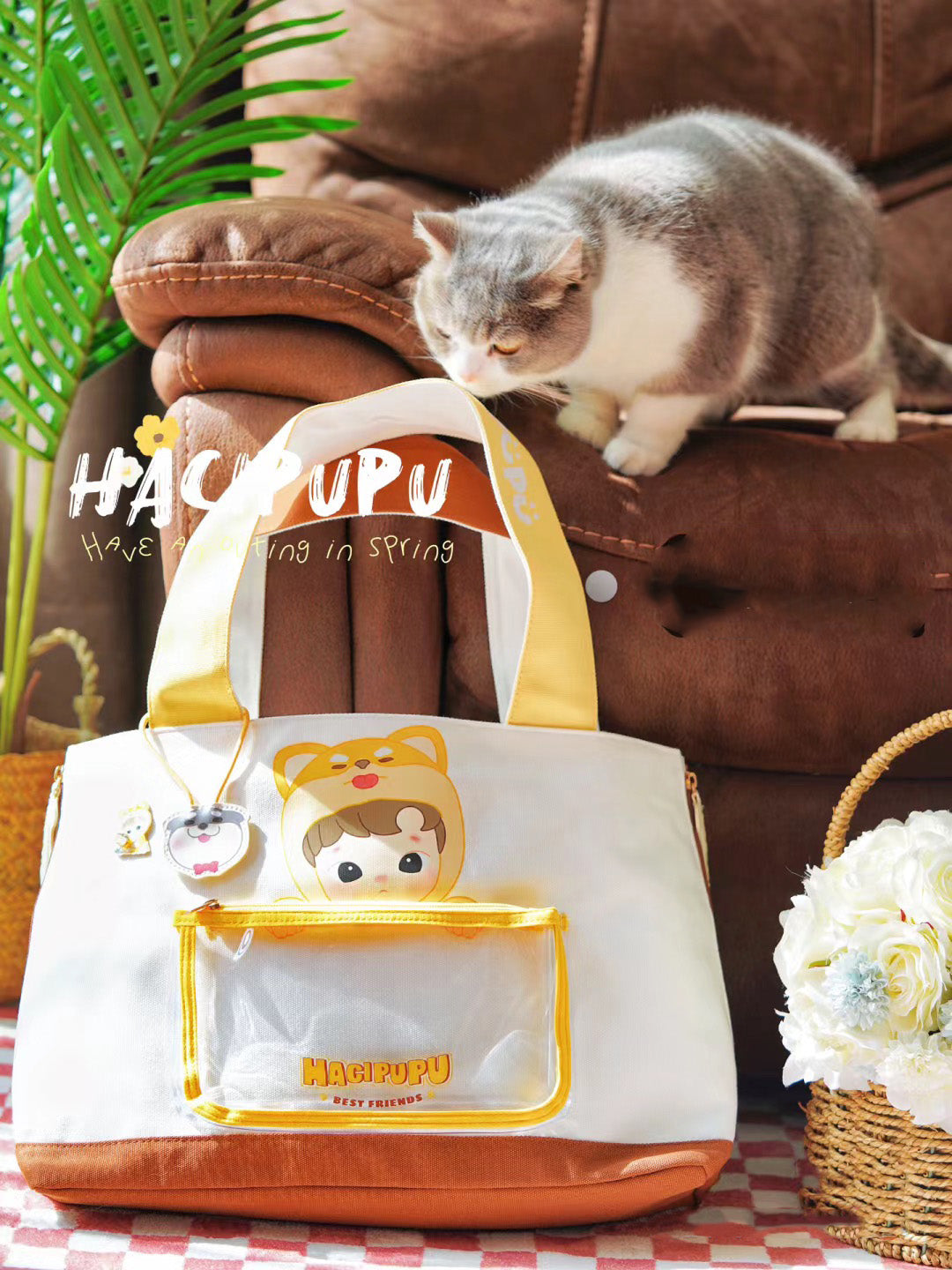 (Number 75)HACIPUPU Growth Diary Series Canvas Bag